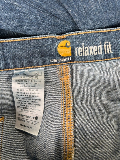 Carhartt Men's Medium Wash Relaxed Fit Cargo Denim Jeans - 40x32 image 3