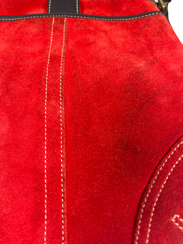 Coach Women's Cherry Red Vintage Soho Suede Small Crossbody Purse image 7