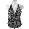 Athleta Women's Black/Teal Aqualuxe Snake Print Tankini Swimsuit Top - L