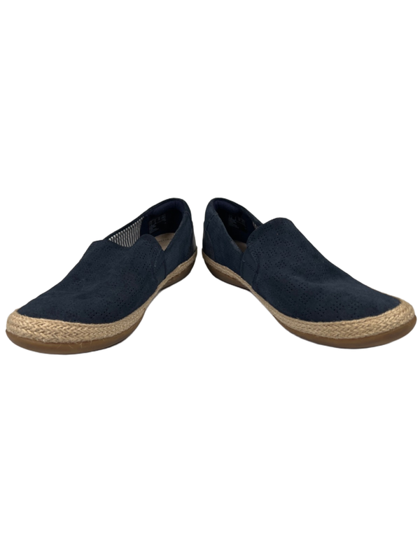 Clarks Collection Women's Blue Peforated Suede Espadrille Slip On Shoes - 8 image 6