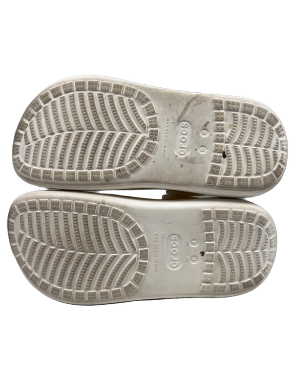 Crocs Unisex Ivory/White Comfort Classic Crush Platform Clogs - Women's 8 image 7