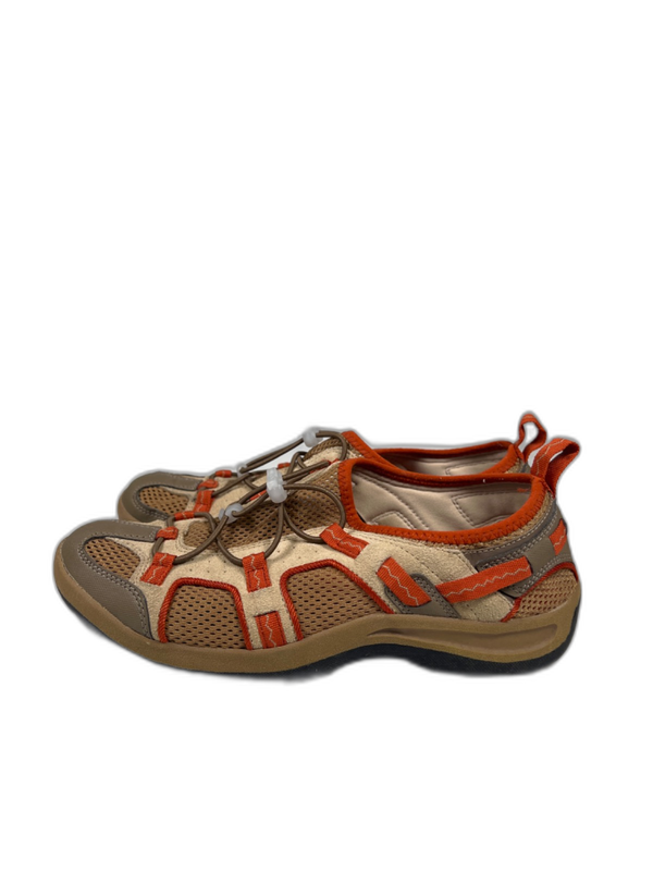 Lands End Women's Tan/Orange Trekker Hiking Water Trail Shoes - 9 image 5