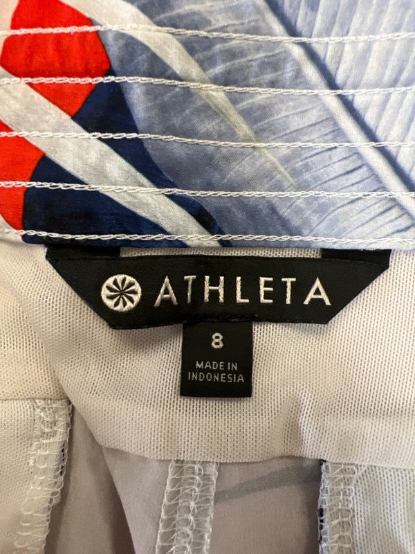 Athleta Women's Blue/Coral Hudson Board Snap Button Swim Shorts - 8 image 3