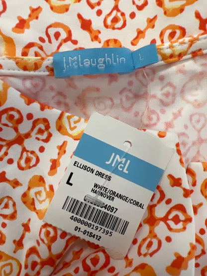 J McLaughlin Women's White/Orange Ellison Sleeveless Midi Dress - L image 3
