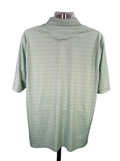 Greg Norman Men's Green/Blue ML75 Striped Polo Short Sleeve Shirt - XL image 2