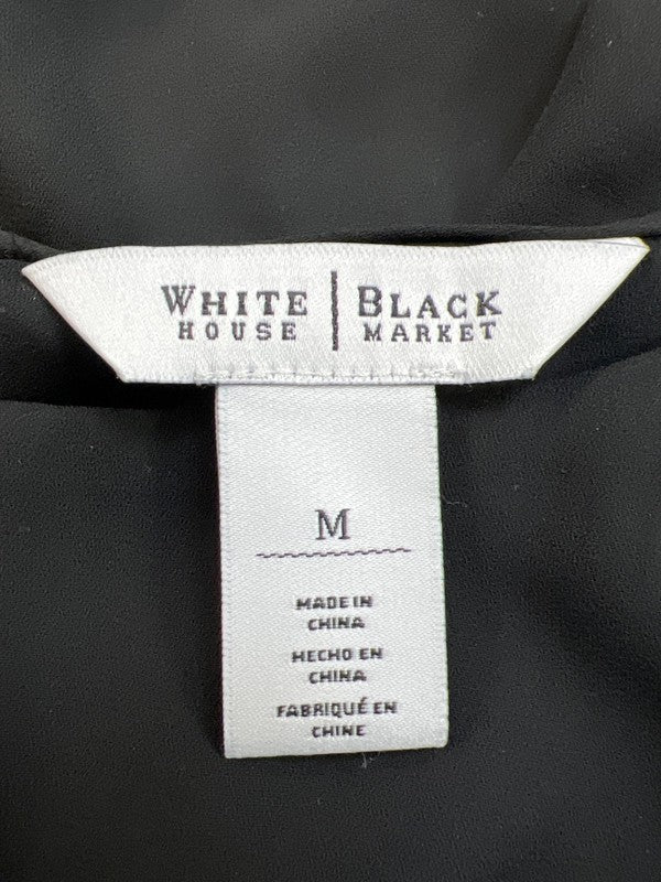White House Black Market Women’s Black Sleeveless Layered Blouse - M image 3
