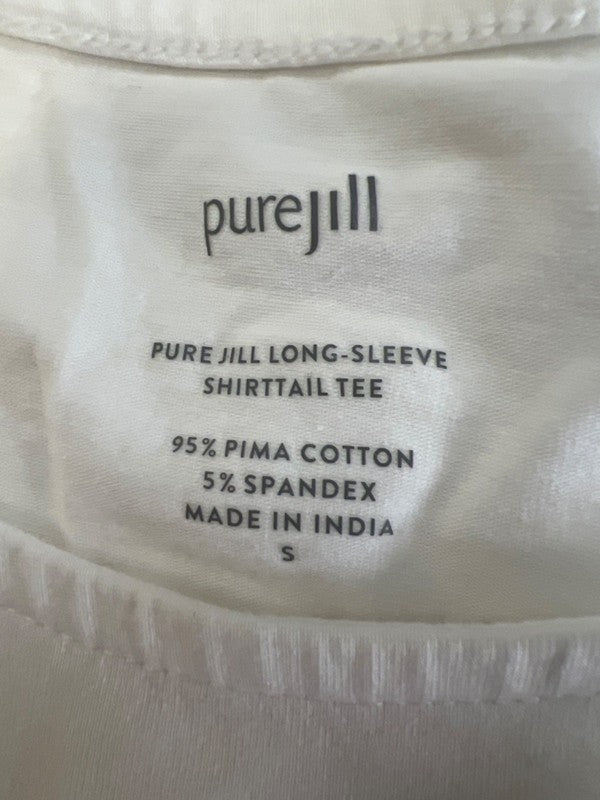 Pure J.Jill Women's White Long Sleeve Shirttail Shirt - S image 3