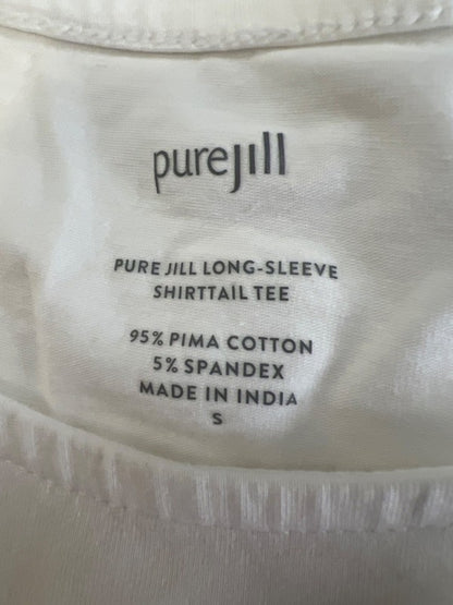 Pure J.Jill Women's White Long Sleeve Shirttail Shirt - S image 3