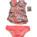 Victoria's Secret Women's Pink Paisley Tankini Top Swimsuit - 32C W/ Bottoms - M