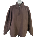 Athleta Women's Brown 1/4 Zip Long Sleeve Terry Pullover Sweatshirt - L