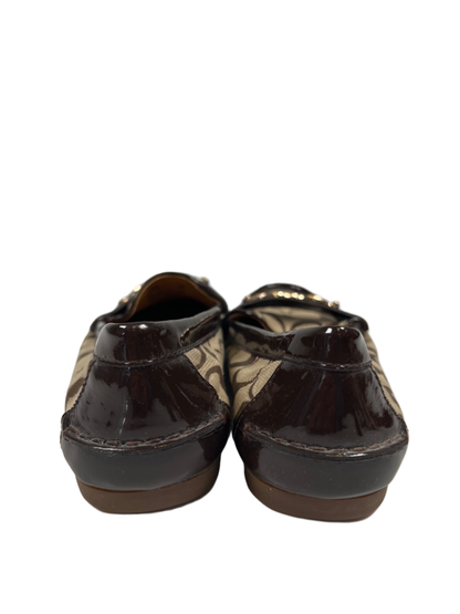 Coach Women's Brown Fortunata Patent Leather Logo Slip On Loafers - 38.5/US 8.5 image 4
