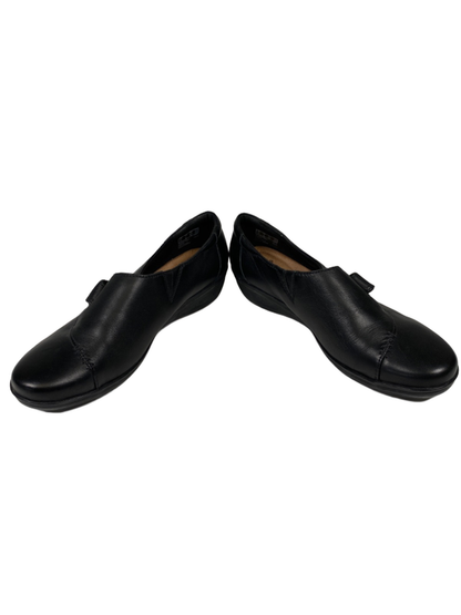 Clarks Women's Black Leather Soft Cushion Slip On Shoes - 7 image 6