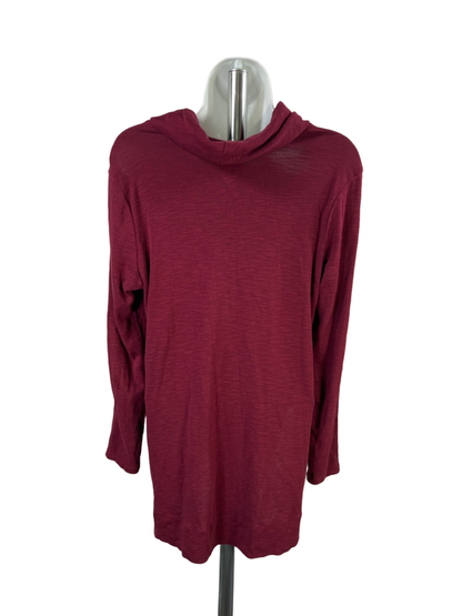 J.Jill Women’s Burgundy Long Sleeve Cowl Neck Tunic Shirt - S Petite image 2