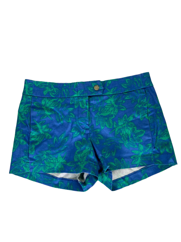 J.Crew Women's Blue/Green Leaf Print 3in Chino Shorts - 0