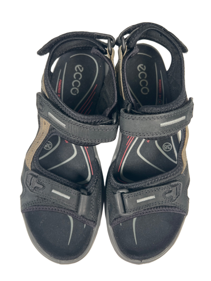 Ecco Women's Black/Taupe Yucatan Adjustable Strappy Slingback Sandals - 7 image 3