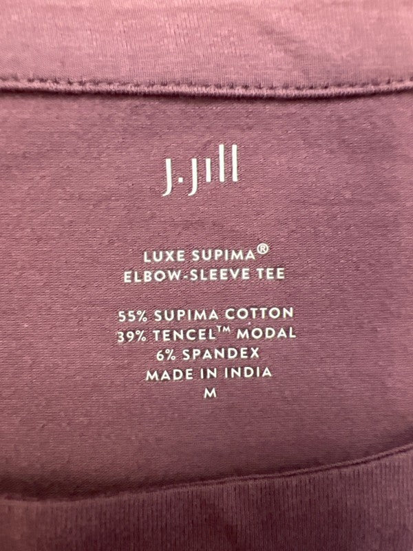 J Jill Women's Purple Luxe Elbow Sleeve Tee Shirt - M image 3