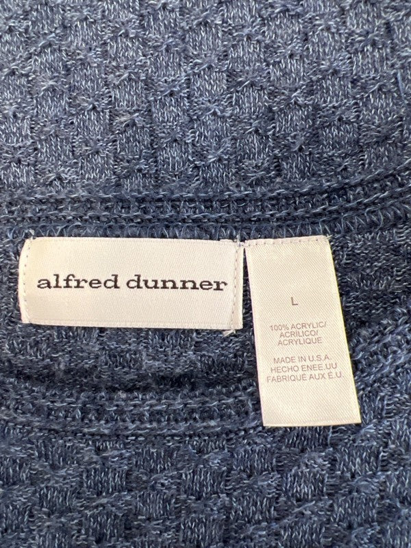 Alfred Dunner Women's Blue Textured Knit Short Sleeve Sweater Shirt - L image 3