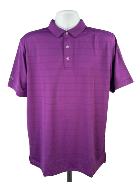 Callaway Men's Purple Opti-Dri Short Sleeve Golf Polo Shirt - M