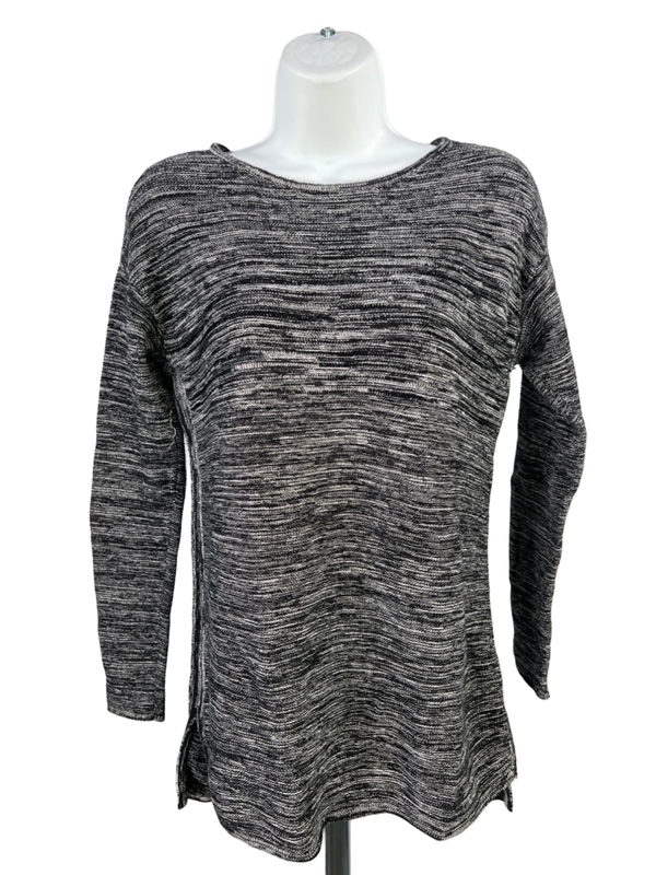 Ellen Tracy Women's Black/White Knit Long Sleeve Sweater - S
