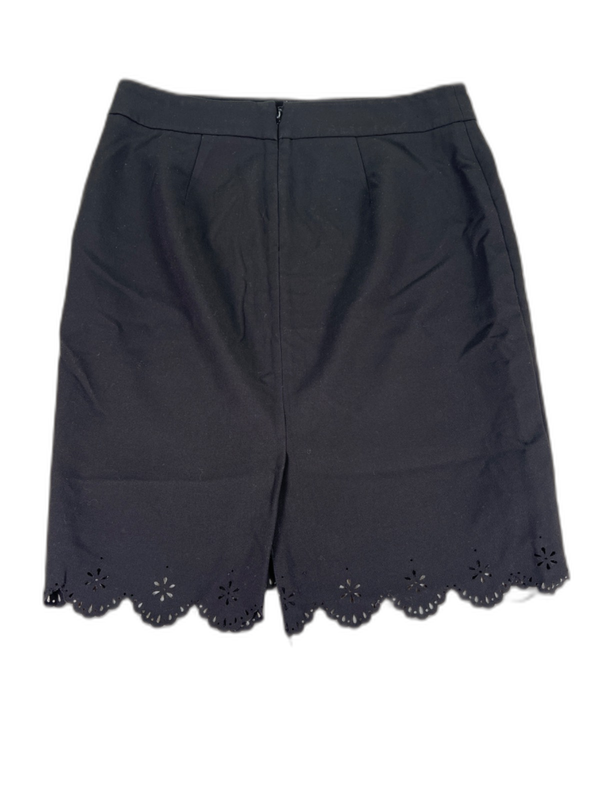 Ann Taylor Women's Black Scalloped Cutout Edge Straight Skirt - 8 image 2