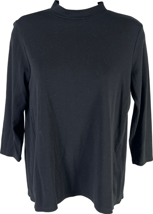 J.Jill Women’s Black 3/4 Sleeve Mock Neck T-Shirt - XS