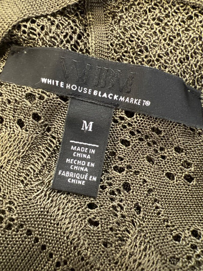 White House Black Market Women's Green Lace Sheer Long Sleeve Cardigan - M image 3