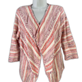 Chico's Women's Multicolor Striped 3/4 Seeve Cardigan Sweater - 1/US M