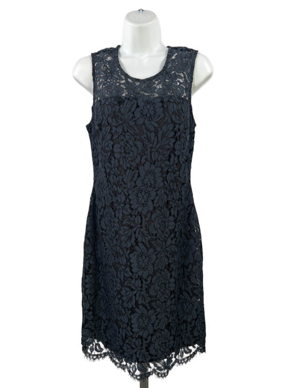 Banana Republic Women's Navy Blue Lace Sleeveless Lined Mini Dress - 2