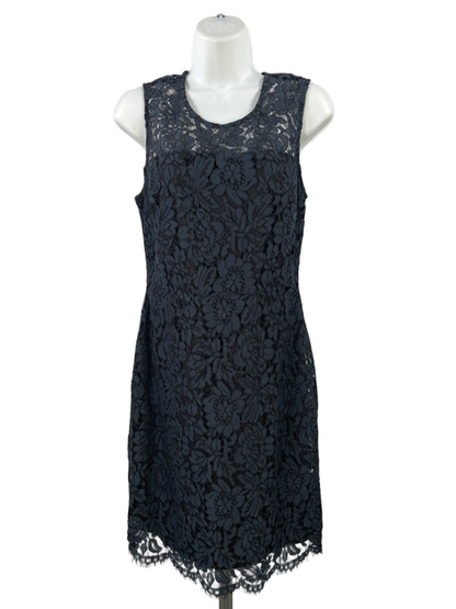 Banana Republic Women's Navy Blue Lace Sleeveless Lined Mini Dress - 2