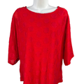 Chico's Women's Red Textured 1/2 Sleeve Lined Blouse - 1/M