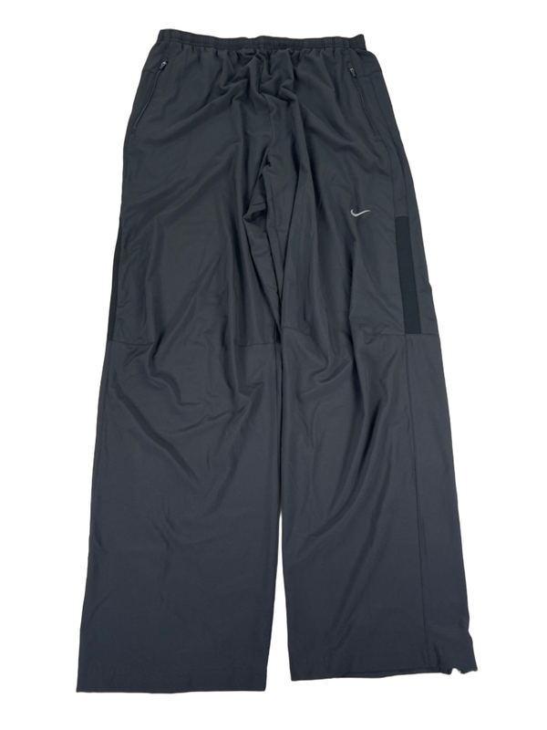 Nike Men's Black Dri-Fit Running Zip Ankle Athletic Track Pants - L
