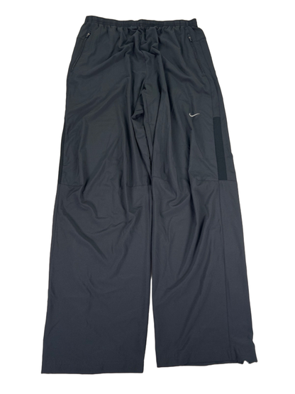 Nike Men's Black Dri-Fit Running Zip Ankle Athletic Track Pants - L