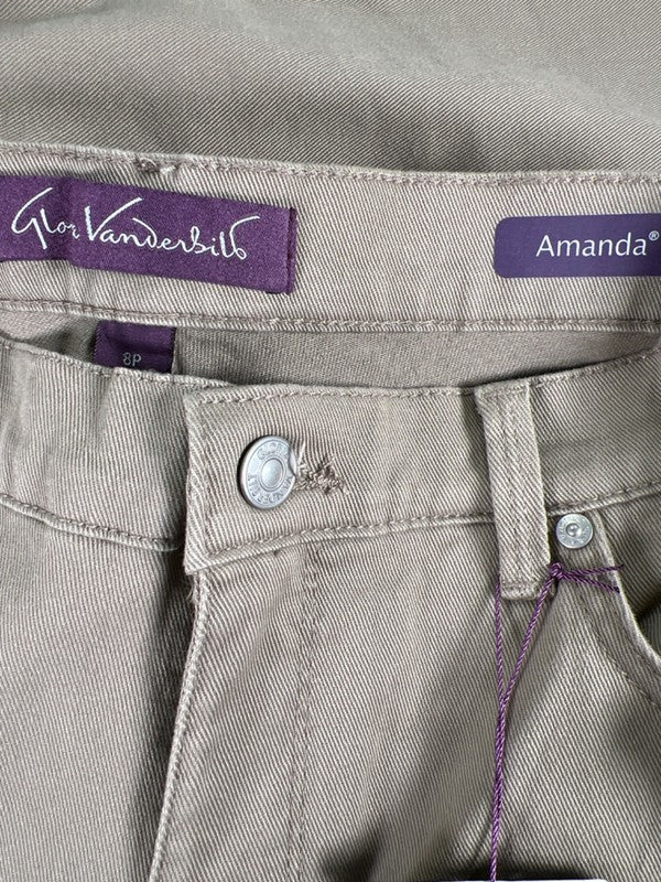 Gloria Vanderbilt Women's Tan Amanda Classic Tapered Leg Pants - 8 Petite Short image 3