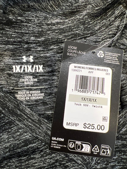 Under Armour Women's Black Tech Twist V Neck Short Sleeve Tee Shirt - 1X Plus image 3