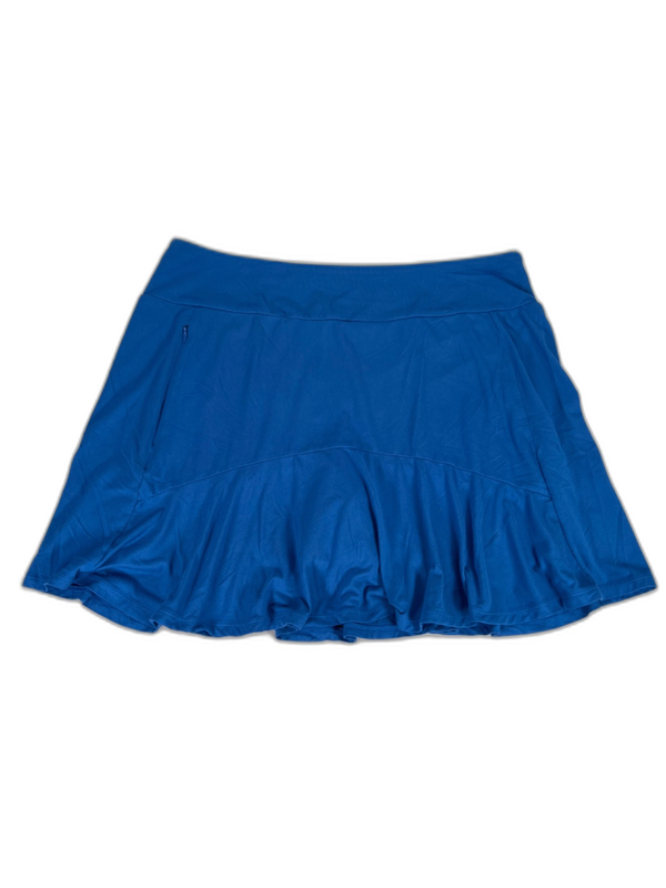 J.Jill Fit Women's Blue Pull On Stretch Flounce Hem Lined Athletic Skort - M