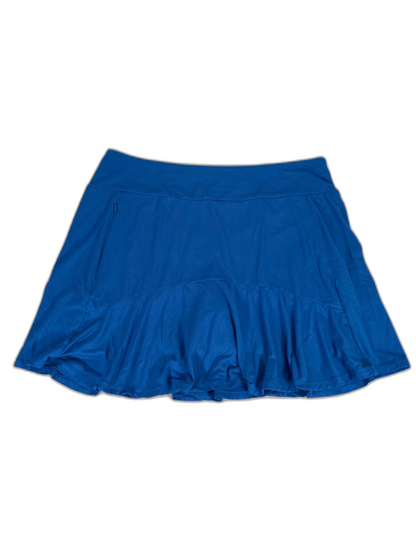 J.Jill Fit Women's Blue Pull On Stretch Flounce Hem Lined Athletic Skort - M