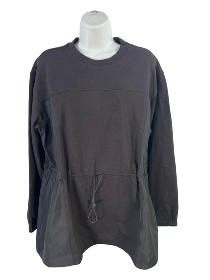 Athleta Women's Black Long Sleeve Crewneck Triumph Hybrid Sweatshirt - L