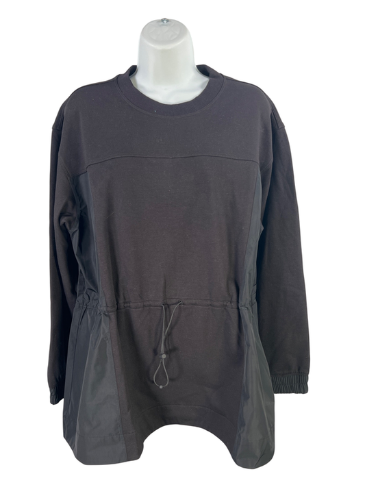 Athleta Women's Black Long Sleeve Crewneck Triumph Hybrid Sweatshirt - L