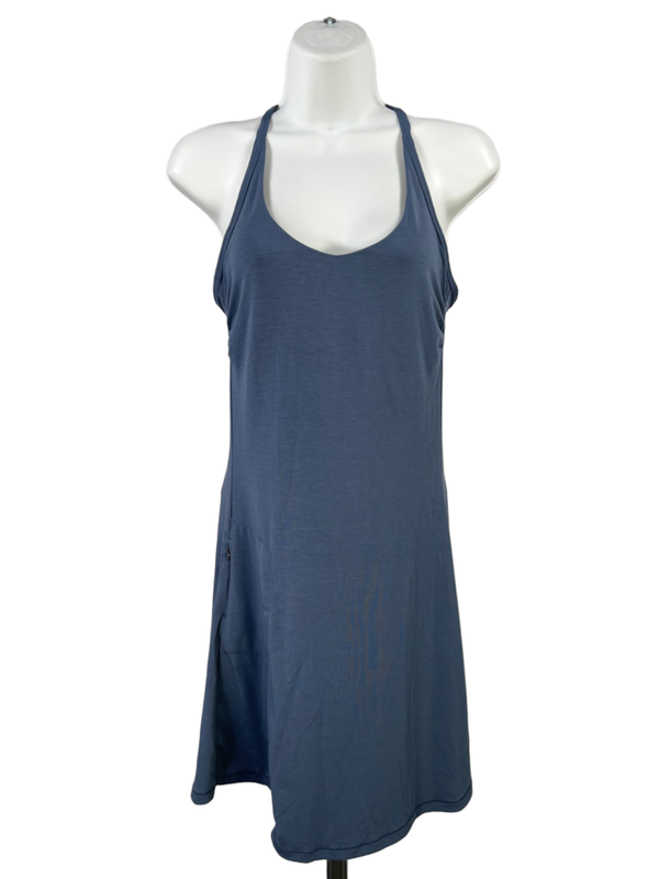 Prana Women's Blue Sleeveless Shelf Bra Racerback Active Dress W/ Pocket - XS