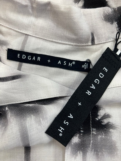 Edgar and Ash Men's White/Black Palm Tree Button Up Shirt - XL image 3