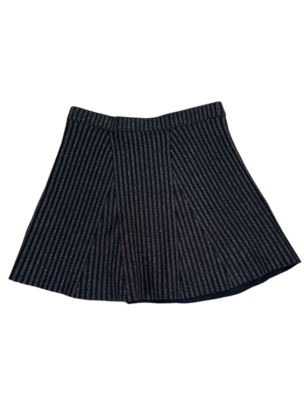 BCBGMaxazria Women's Black Metallic Pull On A-Line Skirt - L image 2