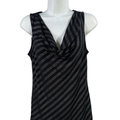 White House Black Market Women's Black Metallic Cowl Neck Sleeveless Top - S