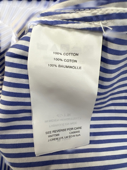 J.Crew Women's Blue Striped Short Sleeve Ruffle Top Blouse - 00 image 4