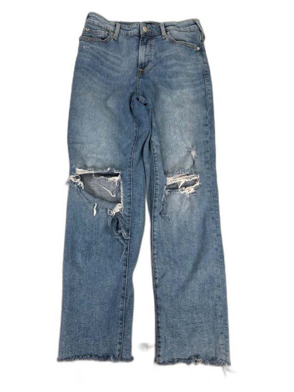 True Religion Women's Light Wash Starr Bite Out Cropped Distressed Jeans - 29