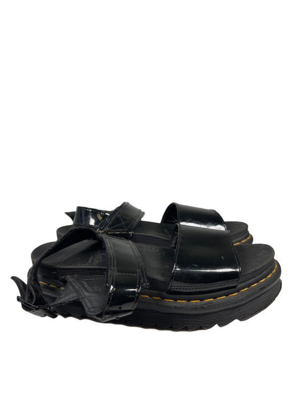 Dr. Martens Air Wair Women's Black Patent Leather Voss Platform Sandals - 8