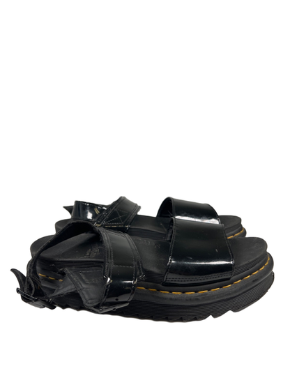 Dr. Martens Air Wair Women's Black Patent Leather Voss Platform Sandals - 8