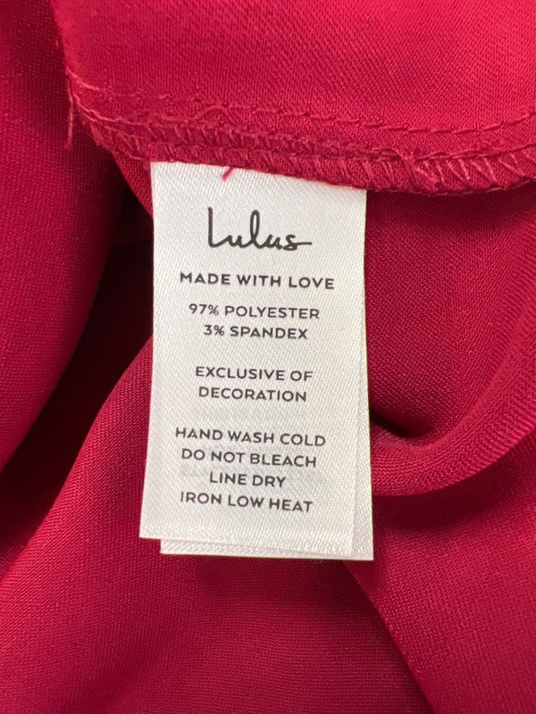 Lulus Women's Red Satin Tie Back Sleeveless Blouse - M image 5