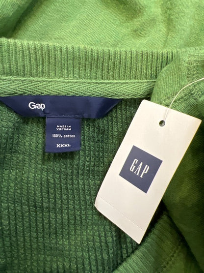 Gap Men's Green Double-Knit Henley Quarter Button Long Sleeve Shirt - XXXL image 3