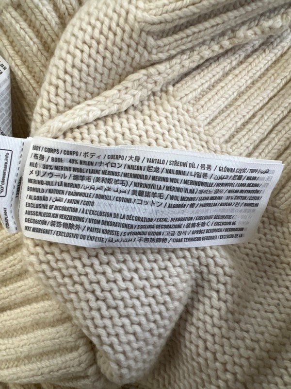 Abercrombie & Fitch Women's Beige/Ivory Wool Blend Long Sleeve Sweater - S image 4