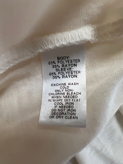 LOFT Women's Ivory/Cream Short Pleated Sleeve Shirt - L image 4
